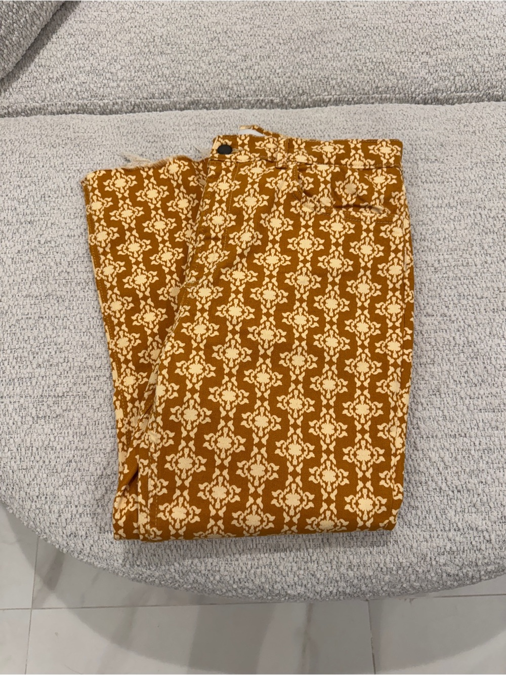 Zara Women's Retro Patterned High Rise Pants